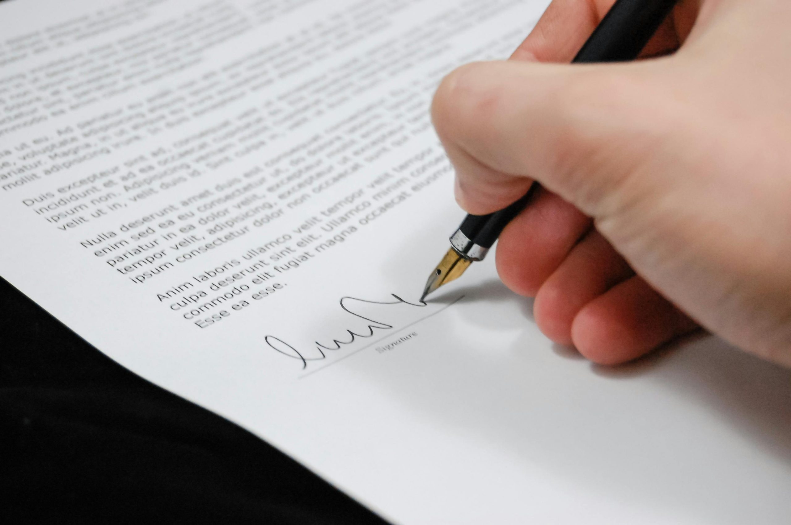 to demonstrate the signing of a legal document